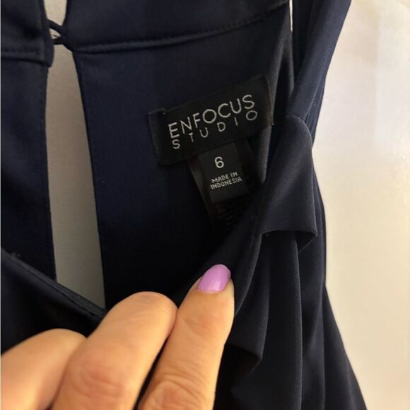 Enfocus Studios Navy Jumpsuit Sz 6 - Picture 7 of 8